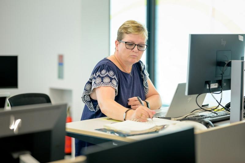 Professional working at an office desk