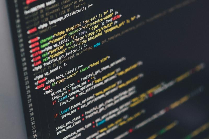 Website code on a screen